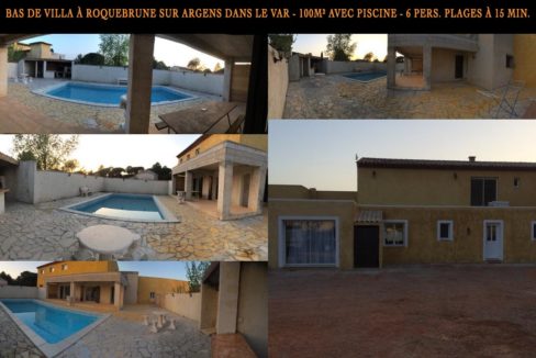 Bas de Villa à Roquebrune sur Argens dans le Var - 6 couchages - 100m carré avec piscine