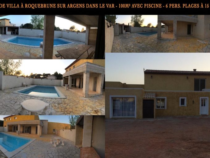 Bas de Villa à Roquebrune sur Argens dans le Var - 6 couchages - 100m carré avec piscine