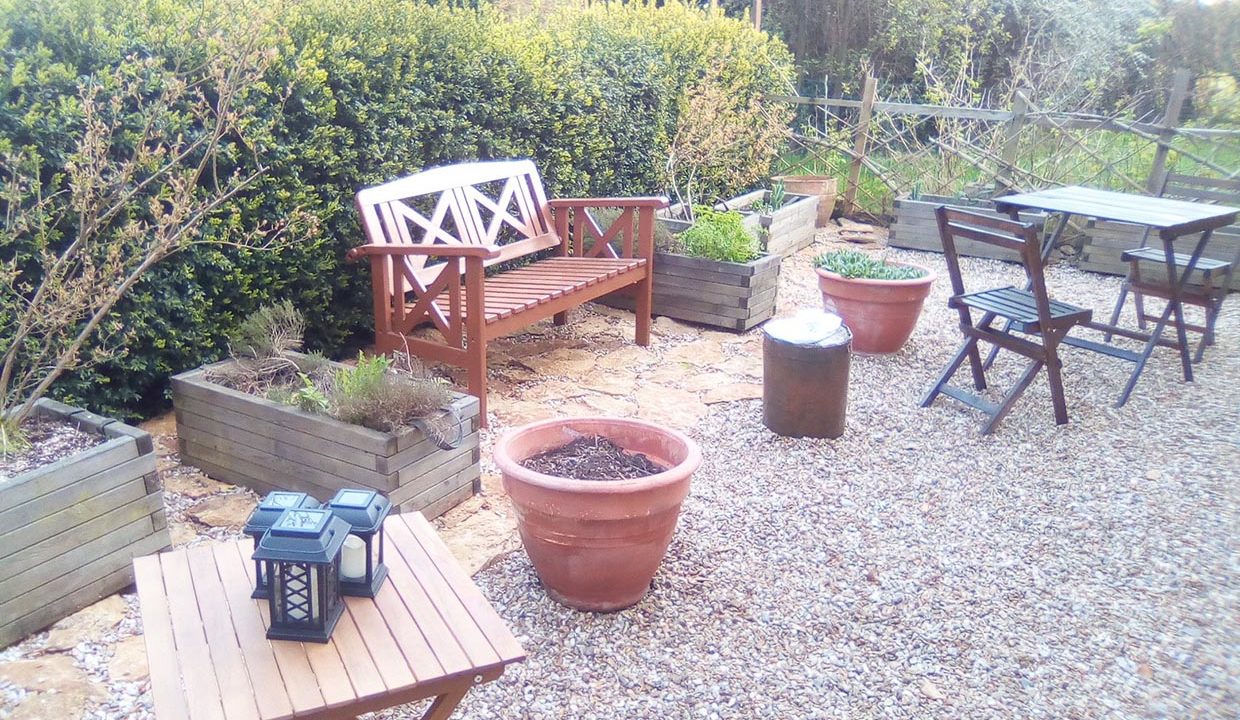 terrasse du cottage A la lumière de Jane